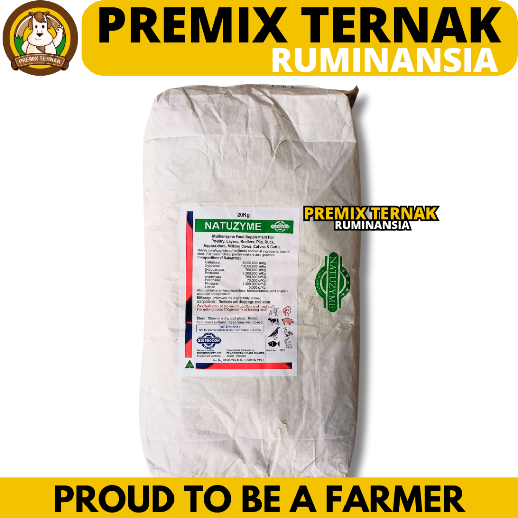 NATUZYME 20 KG (1 SAK) - Multi Enzim untuk Ayam Bebek Babi Sapi Kambing Dan Ikan - Enzyme Ayam - Enz