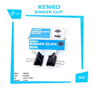 

KENKO - Binder Clip CLIPS No. 260 - HARGA PER Pack ISI 12PCS
