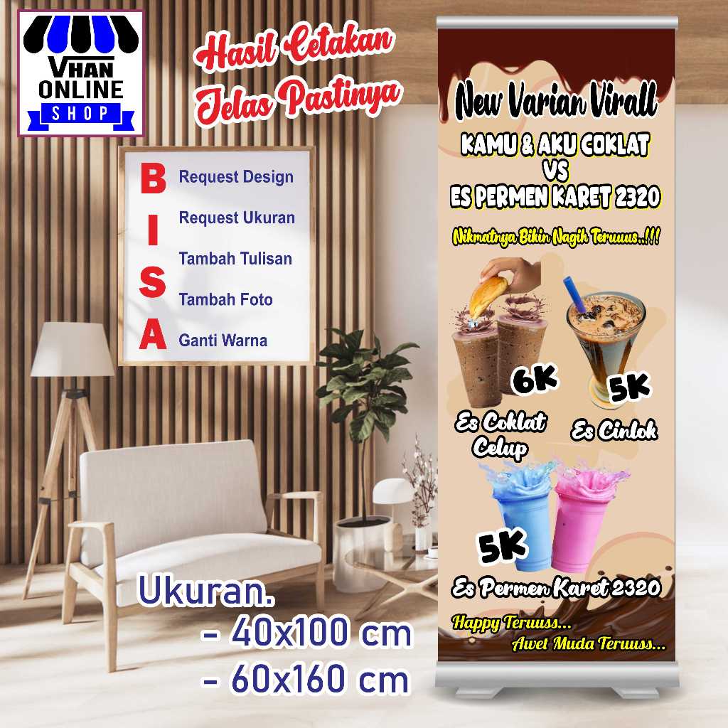 Design Banner MMT Spanduk Jualan Aneka Es dan Minuman