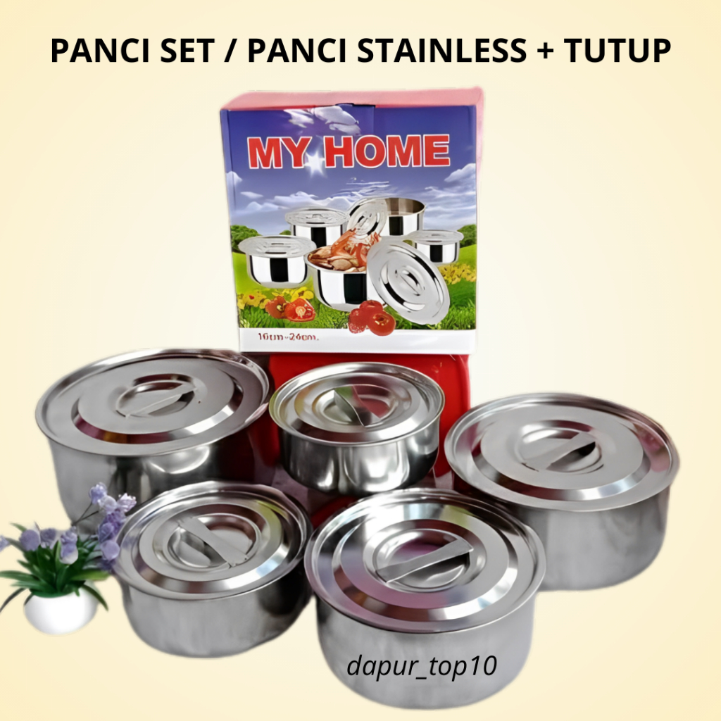 PANCI SET / SUSUN 5 STAINLESS STEEL / PANCI INDIA / PANCI MY HOME SET / PANCI SET / PANCI STAINLESS 