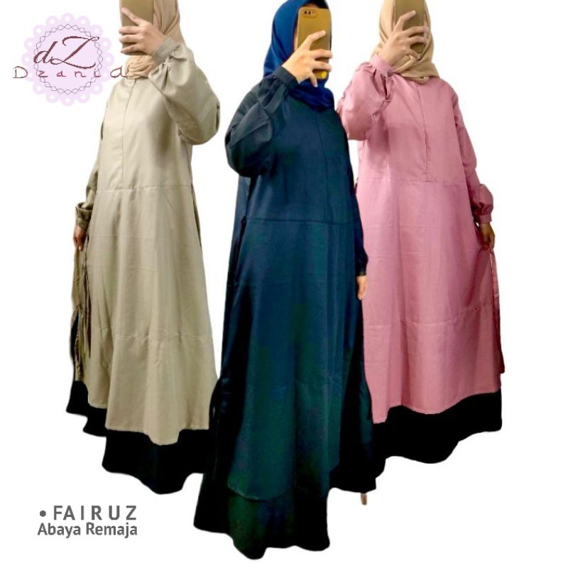 Dzania-Fairuz Abaya Malaysia Hitam abaya hitam gamis hitam abaya Gamis Basic Polos Gamis Remaja Basi