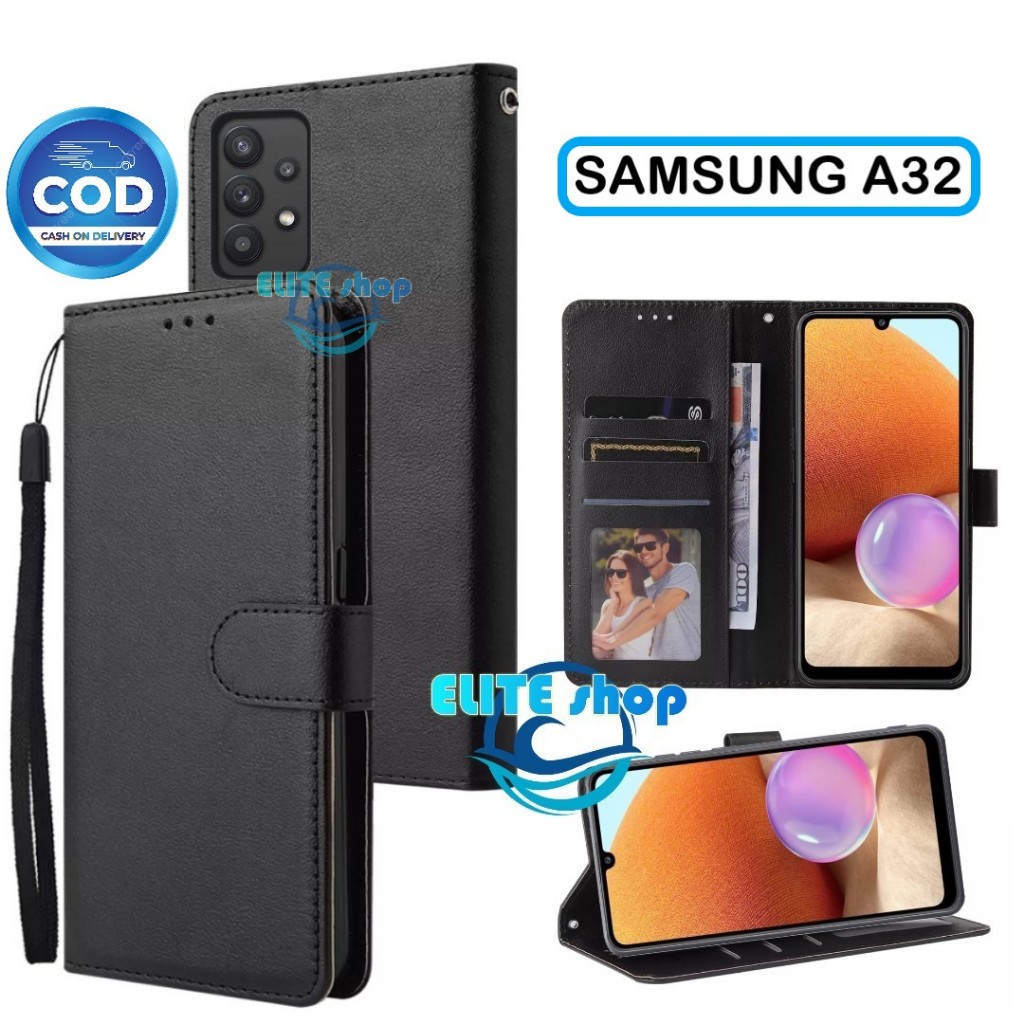 Flip Case SAMSUNG A32 4G Case Wallet Kulit Casing Dompet Case Wallet Leather Flip Case SAMSUNG A32 4