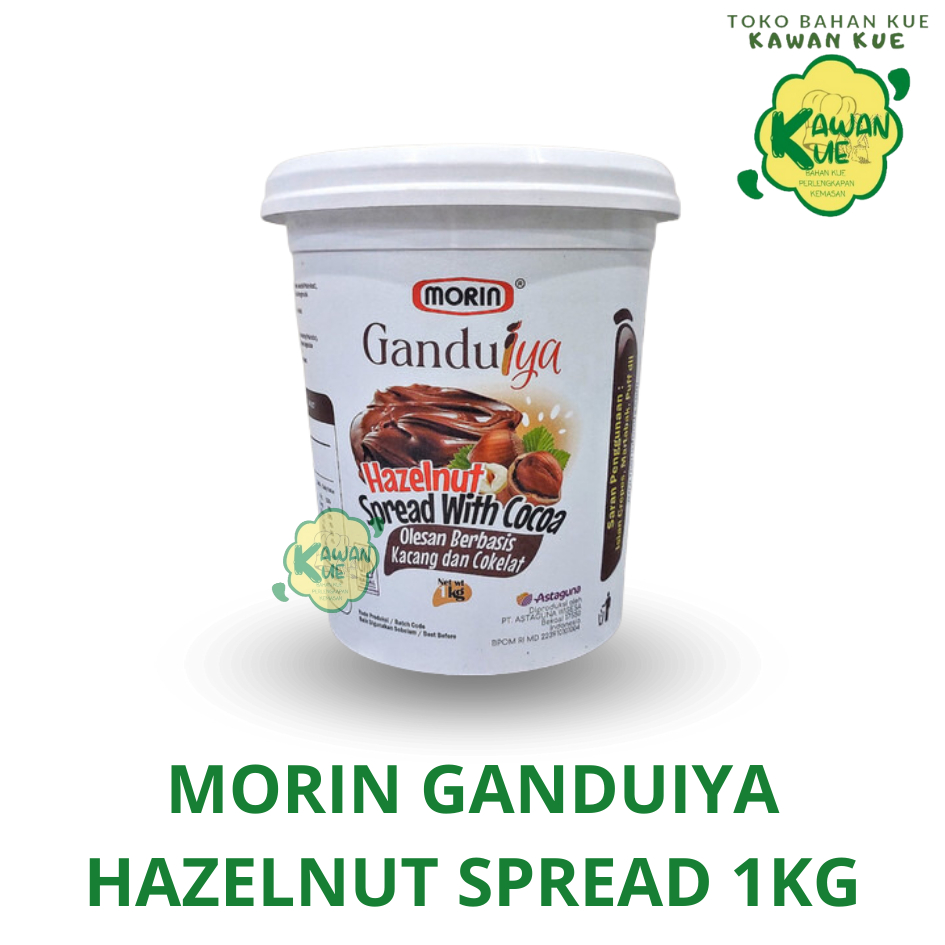 

MORIN GANDUIYA HAZELNUT SPREAD 1KG - SELAI COKLAT PERPADUAN KACANG HAZELNUT - COKLAT HAZELNUT ISIAN ROTI - PASTA FILLING COKLAT KACANG HAZELNUT - MORIN SELAI - TOPPING MARTABAK ROTI BAKAR ISIAN DONAT