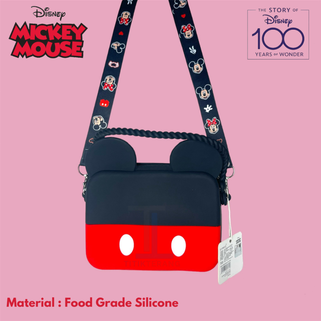 Tas Fancy Silicone Jelly Bag MICKY/MINNIE  (MUAT HP) Dompet Tas Bertali Karakter MICKY Tahan Air Bah