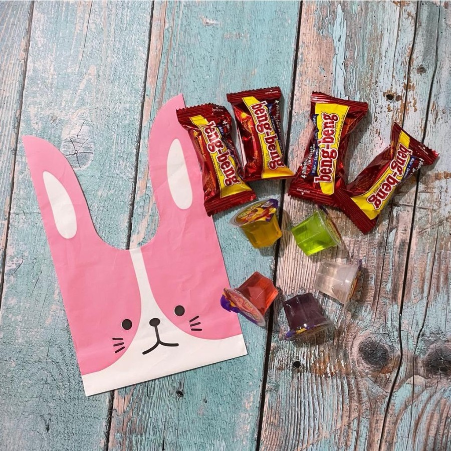 

[ukuran kecil ] plastik goodie bag ultah snack karakter lucu kantong souvenir lucu tas bekal ultah