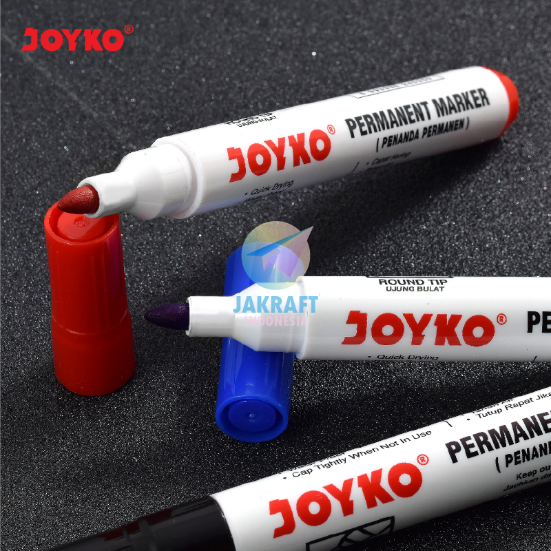

(1 Pcs) Spidol Permanen Tidak Bisa Dihapus JOYKO PM-17 Hitam Black / PM-18 Biru Blue / PM-19 Merah Red Permanent Marker