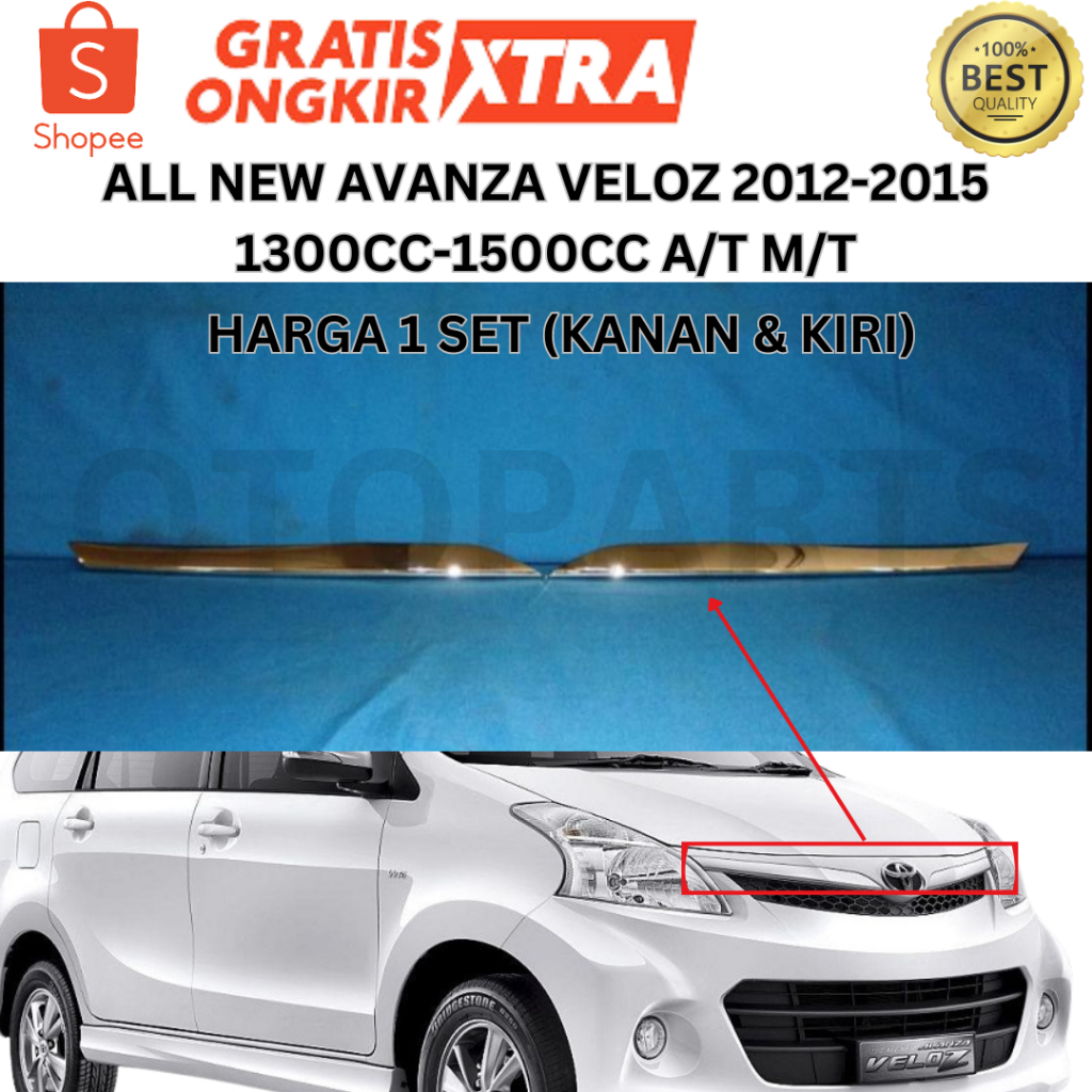 GARNISH LIST CHROME KROM BEMPER BUMPER GRILL GRILLE RAM ALL NEW AVANZA VELOZ XENIA 2012 2013 2014