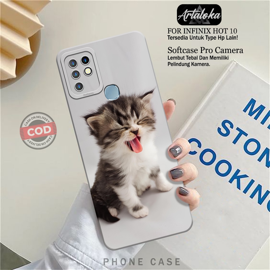 Case Hp Infinix Hot 10 Fashion Case Kucing Softcase Infinix Hot 10 Silikon TPU Pro Camera Casing Inf