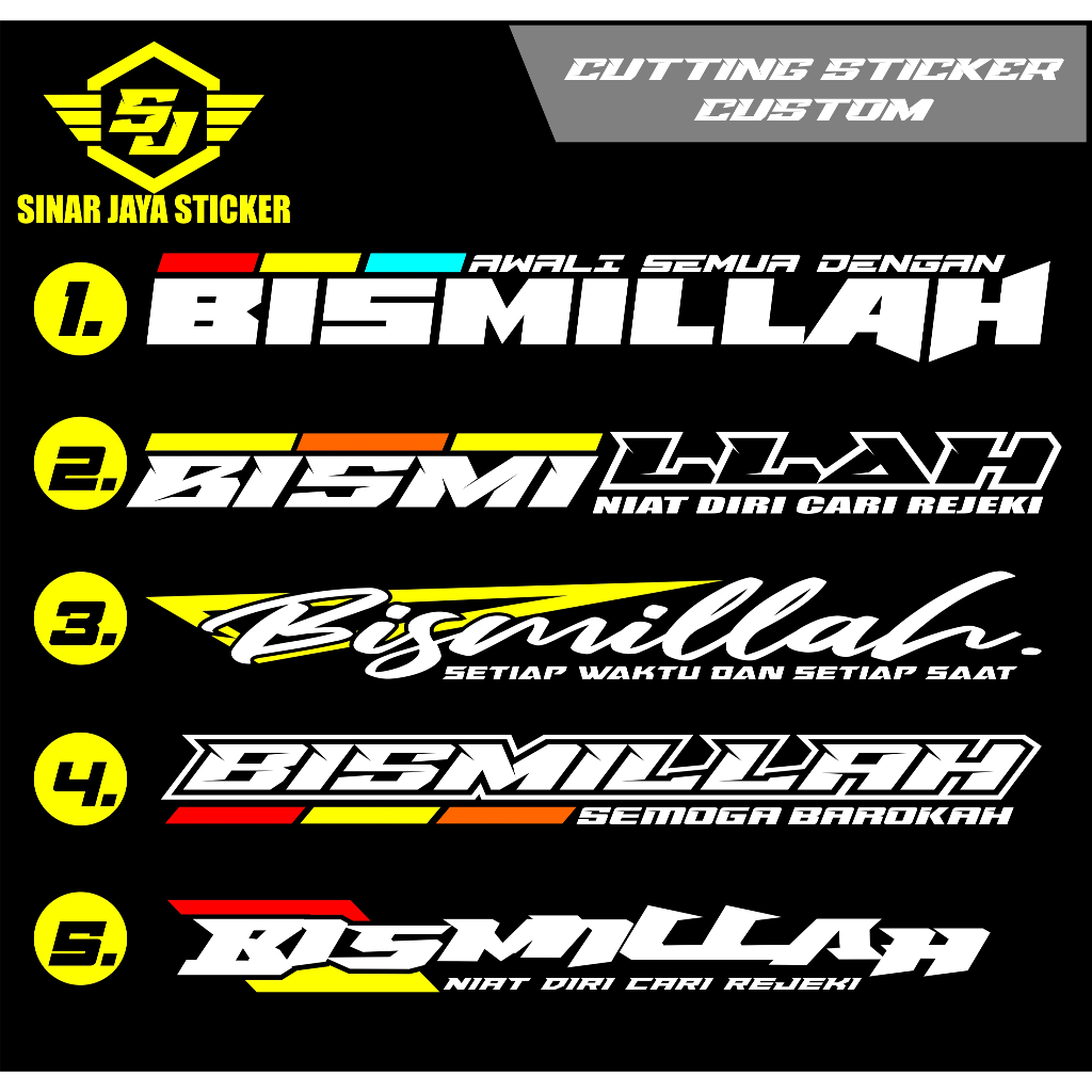 promo stiker bismilah stiker cuting variasi kaca depan mobil