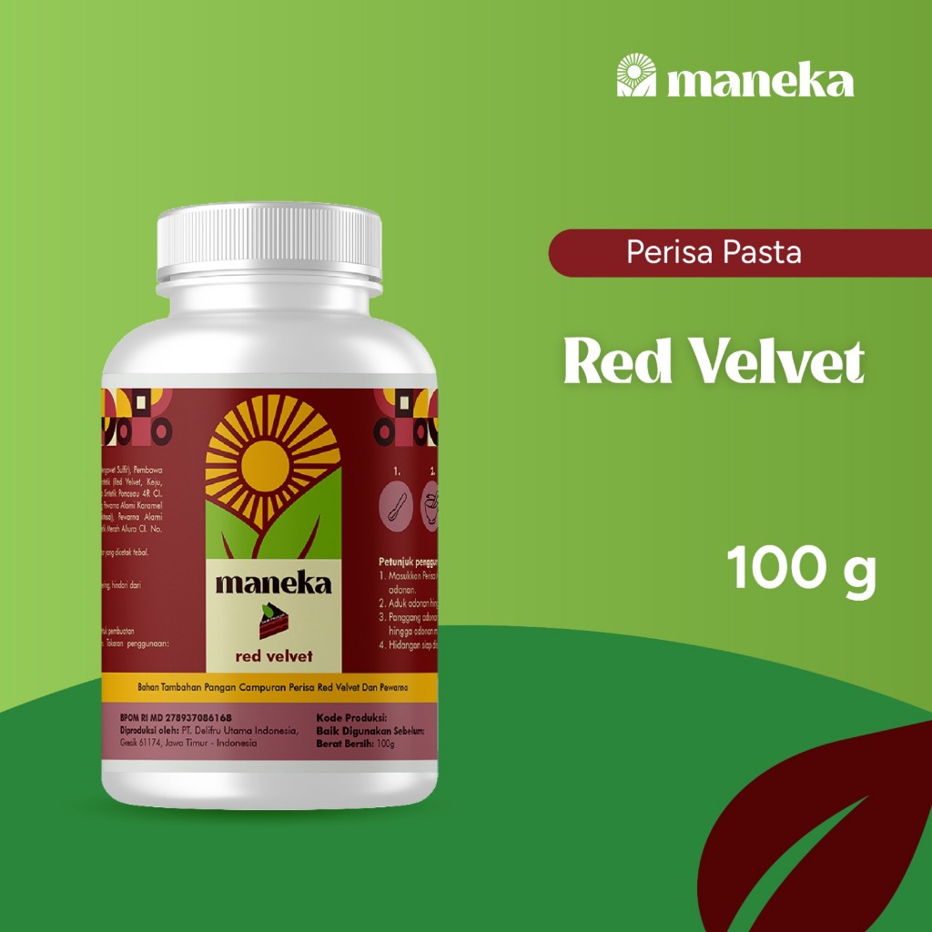 

Maneka Perisa Pasta Red Velvet - Aroma Perasa & Pewarna Makanan Rasa Red Velvet 100 ML