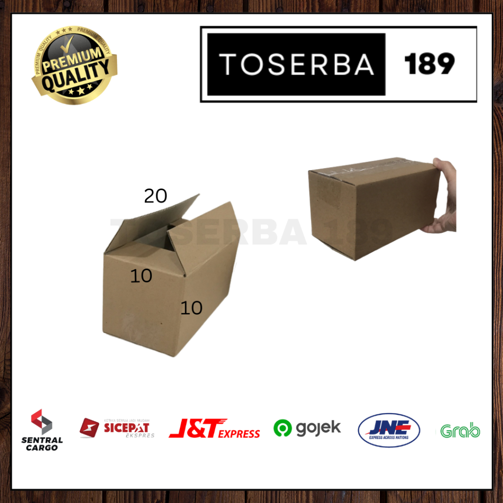 

kotak kardus box packing uk 20x10x10 SHEET POLOS