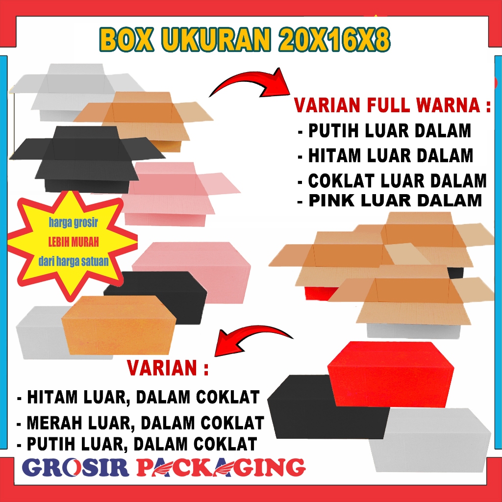 

(PAKET 100 PCS) Box 20x16x8 Cm/ Box Packaging/ Box A1
