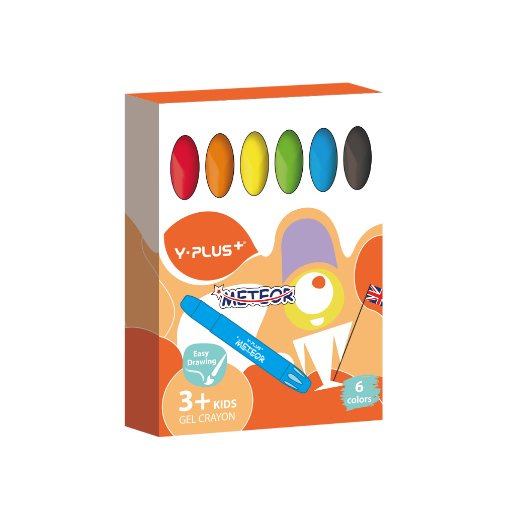 

YPLUS Meteor Smooth Crayon 6 Colors Krayon Warna Cerah Tidak Beracun Tidak mudah patah Anti Kotor