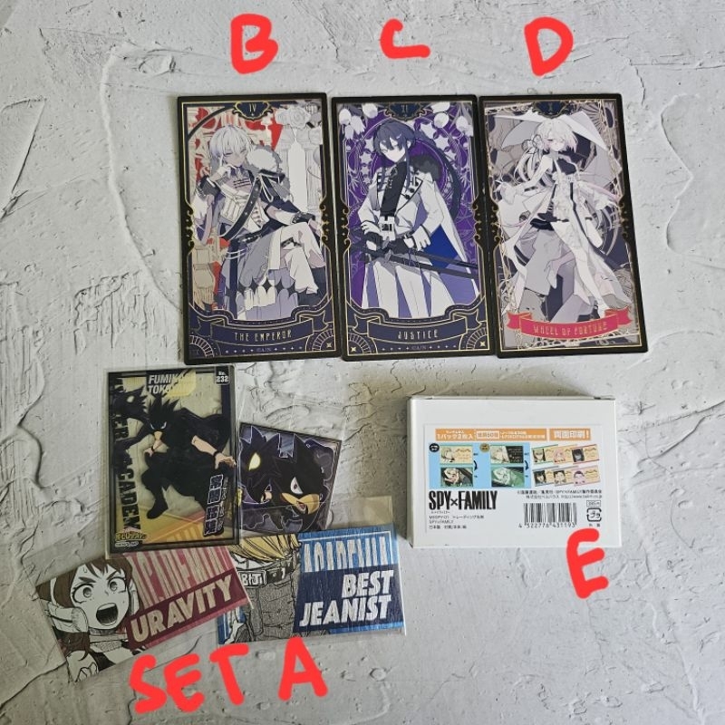 official merch card spy x family nijisanji arcana hero academia