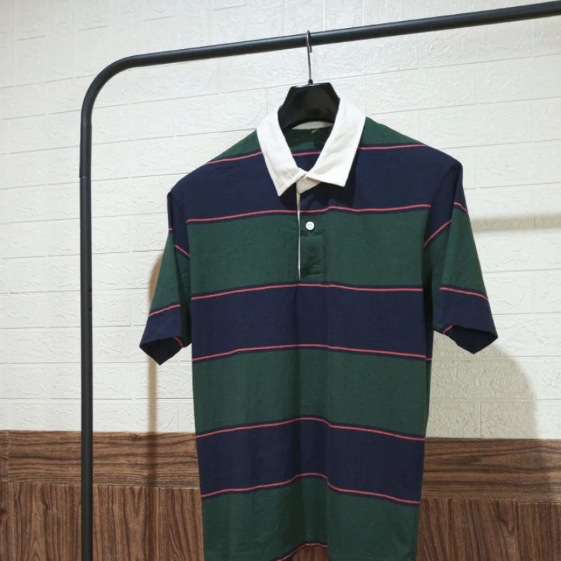 Uniql* Stripe Rugby Shirt