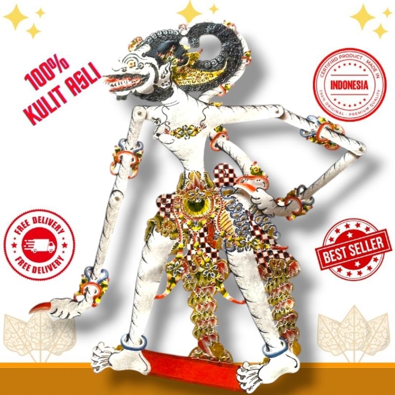 Wayang Kulit sapi ANOMAN / HANOMAN TIWIKRAMA -+ 60 cm Standar Dalang