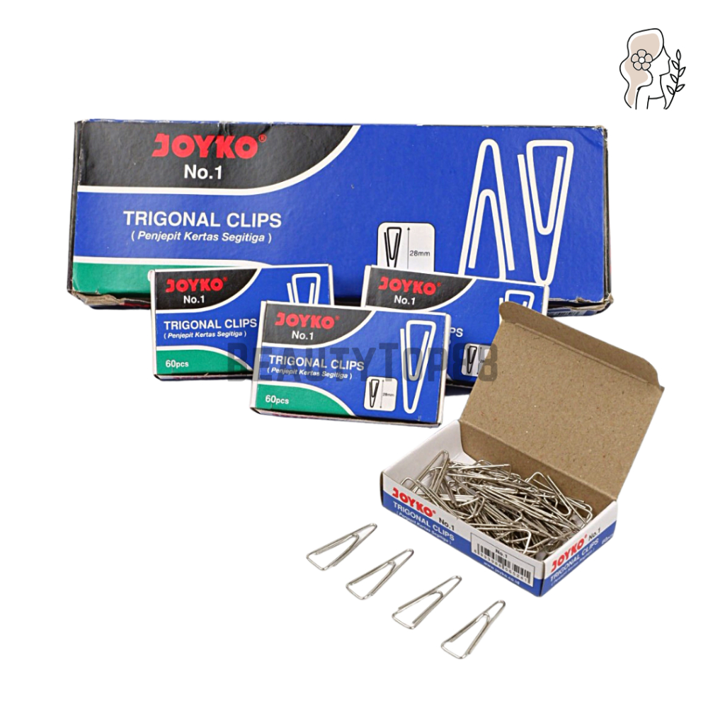 

Trigonal Paper Clip No.1 Joyko - Klip Penjepit Kertas Segitiga [PER BOX, 60 PCS]