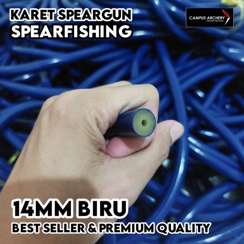 KODE Q78Y Karet Speargun 14mm Biru Bukan Primeline Rob Allen Spearfishing Rubber Premium