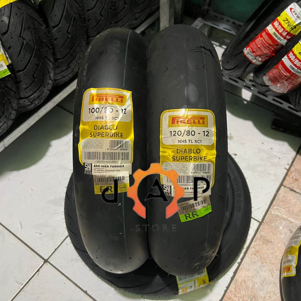 (FREE KAOS) Ban Pirelli Diablo Superbike  100/90-12 & 120/80-12 ban balap vespa