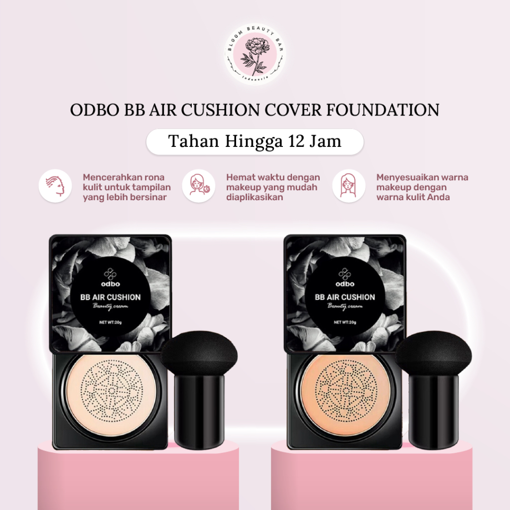 Odbo Bb Air Cushion Cover Foundation Alas Bedak Tahan Lama Glowing Kecantikan Wanita Kosmetik By Blo