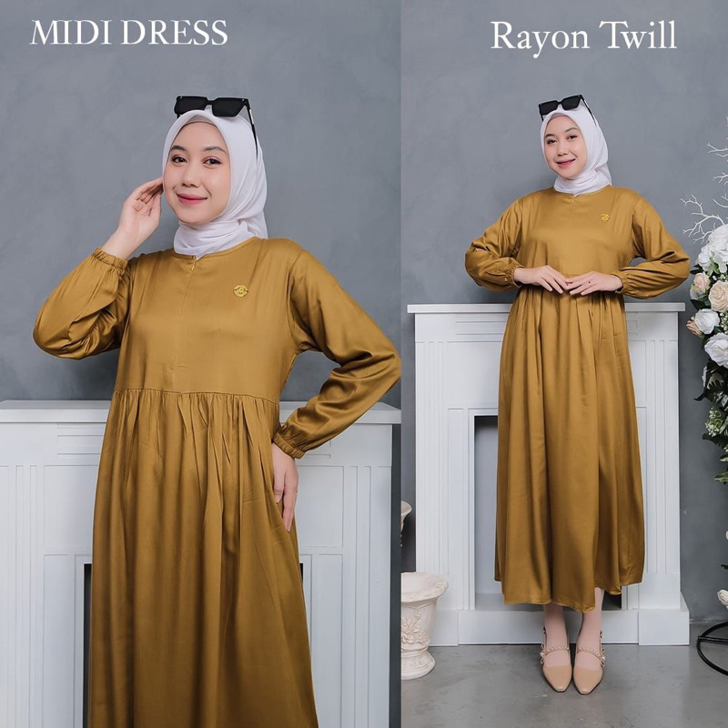 midi dress rayon twil