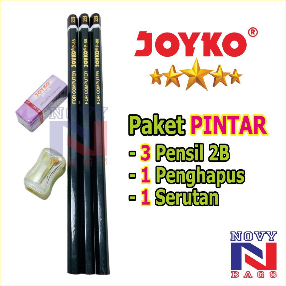 

PROMO PAKET PINTAR PENSIL 2B PENSIL JOYKO P-88 2B PENCIL JOYKO 2B + PENGHAPUS JOYKO + SERUTAN JOYKO