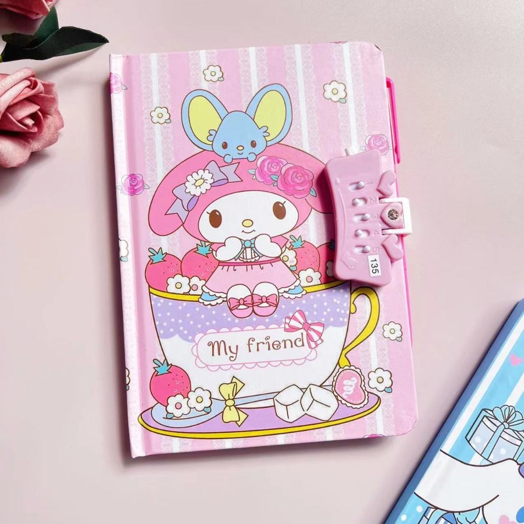 

mh Buku Daily Diary Dengan Lock Dan Pulpen /Note Sanrio Set Pulpen Dengan Pengaman Kode Kunci Hadiah