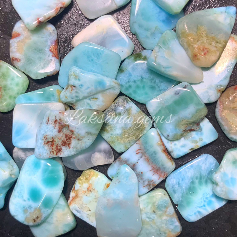 Batu Larimar Natural / Bahan Batu Larimar Unik Langka / Lempengan super