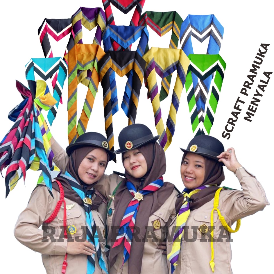 Direkomendasikan Scraf Pramuka Menyala Scarf syal Pramuka Skraf Polos nyala Bahan Katun