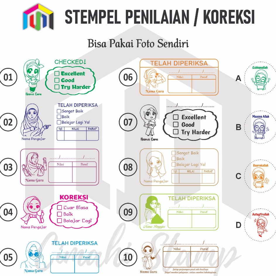 

Laku keraz Stempel Penilaian Stempel Koreksi