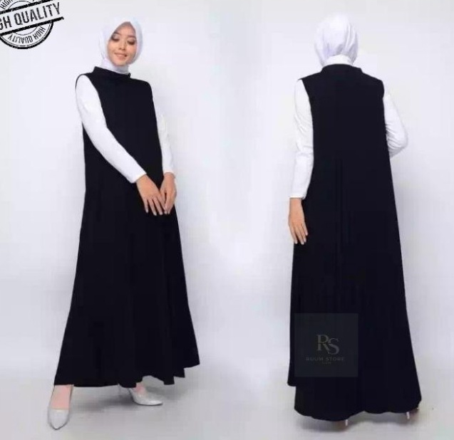 Dusty Pink-Broken White-Cream-Abu Muda-Hitam-Coksu-Navy-Putih Miliki Inner Gamis Tanpa Lengan Manset