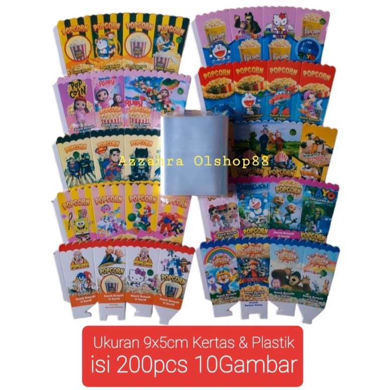 

Super Hits kertas popcorn kertas popcorn mini ukuran kertas 9x5 kertas plastik isi 2pcs