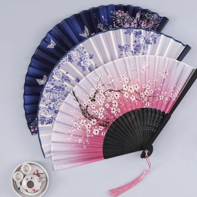 Suplier1st Kipas Lipat Tangan Jepang China Souvenir Kipas
