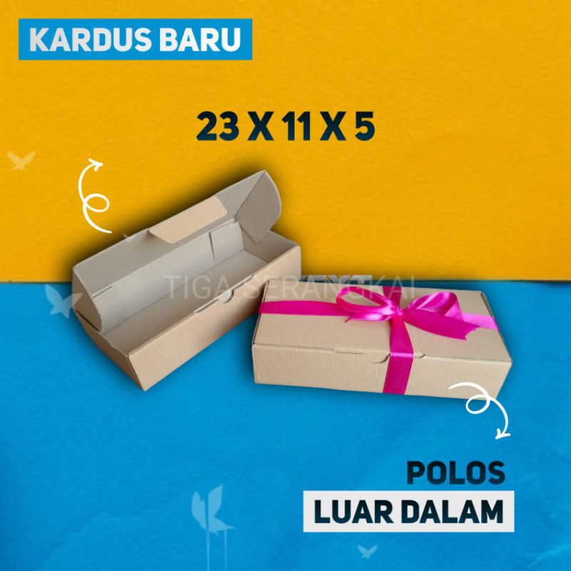 

Kardus Packing Polos Luar Dalam Kotak Kado Sovenir Hampers Box Snack Baju Brownies 23x11x5