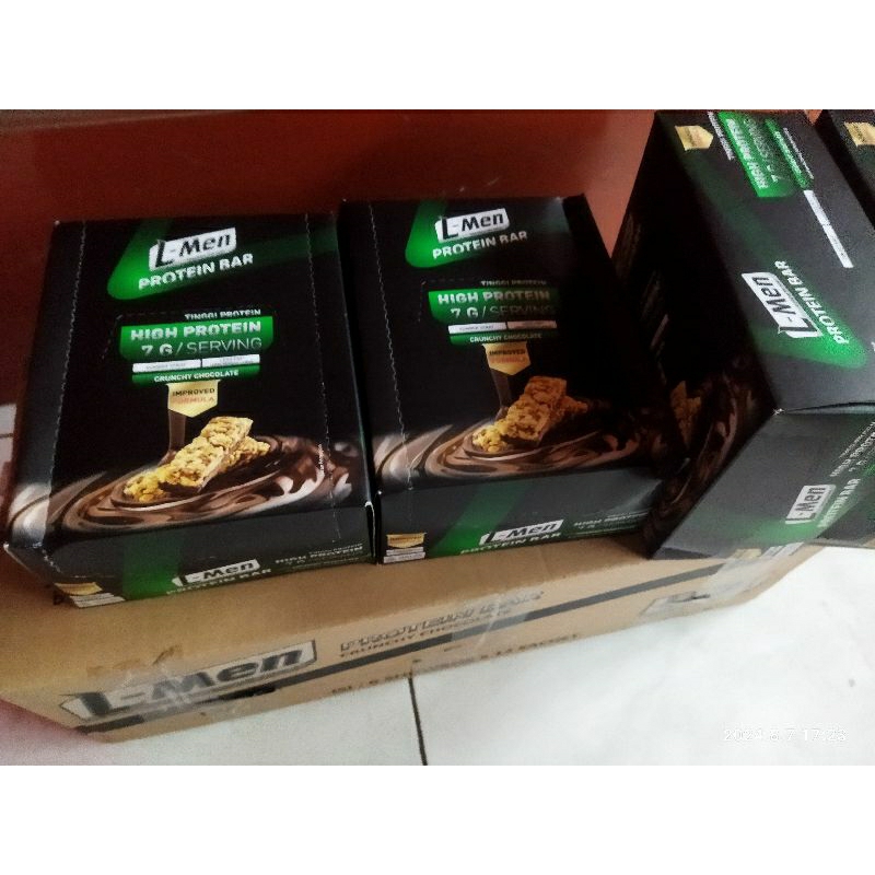 

L-Men Protein Bar Isi 12 Crunchy Chocolate Bar 7g Protein/Serving