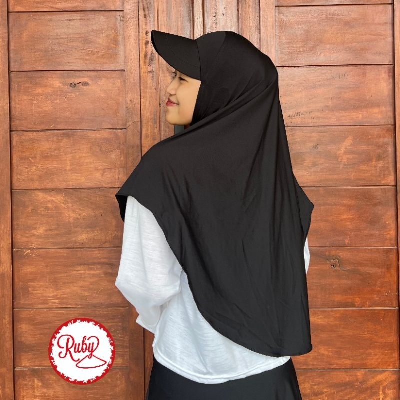 Bergo Sport Topi/ Hijab Topi/ Jilbab Olahraga