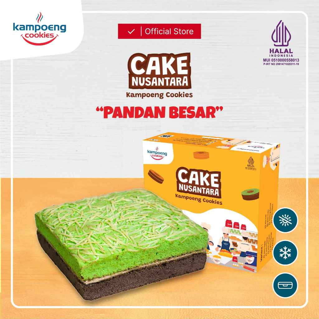 

Bolu Besar Pandan Lapis Premium Best Seller Kampoeng Cookies Berat 1500 gr