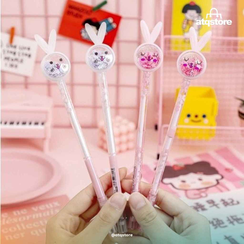 

DP Pena Cute Karakter Kupu-Kupu Payet Gliter Bunny Lucu Black Ink Gel Pulpen Gel Bolpen Gel Pastel