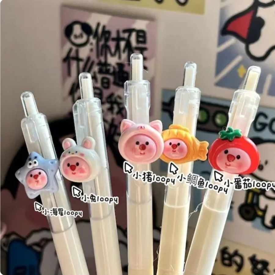 

Pulpen Lucu Tinta Hitam /Bolpen Cute Karakter/ pena unik/pena karakter