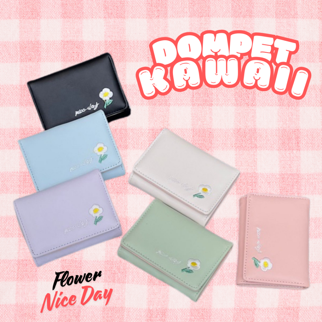 DOMPET LIPAT WANITA DOMPET MINI LUCU KAWAI DOMPET WANITA LUCU