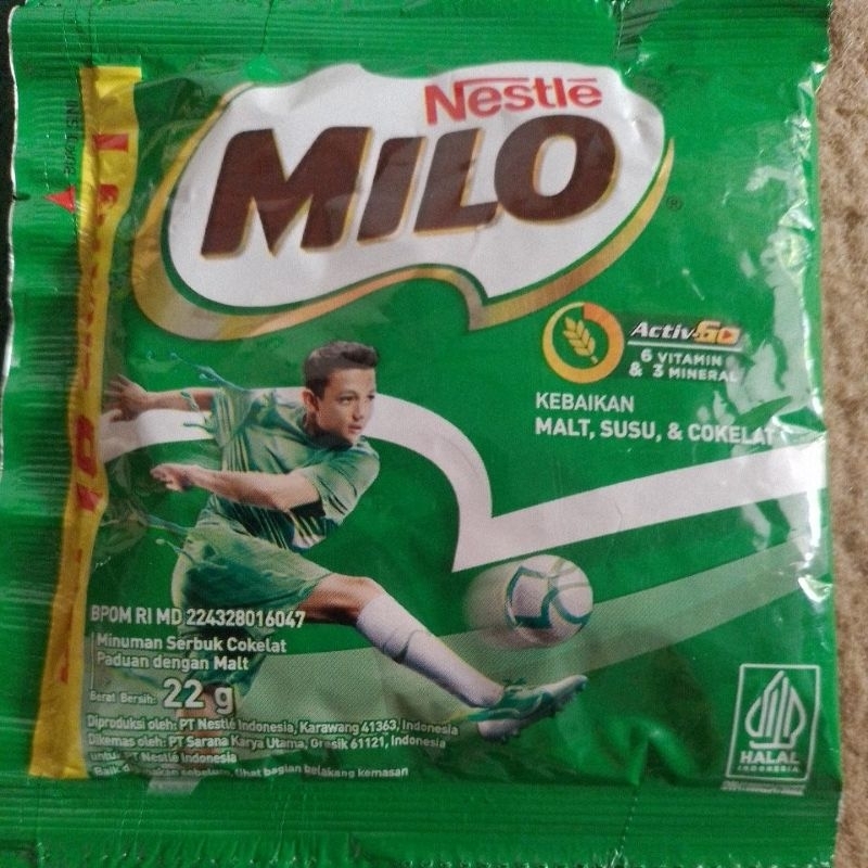 

Milo sachet 22 gram 1 renceng isi 10
