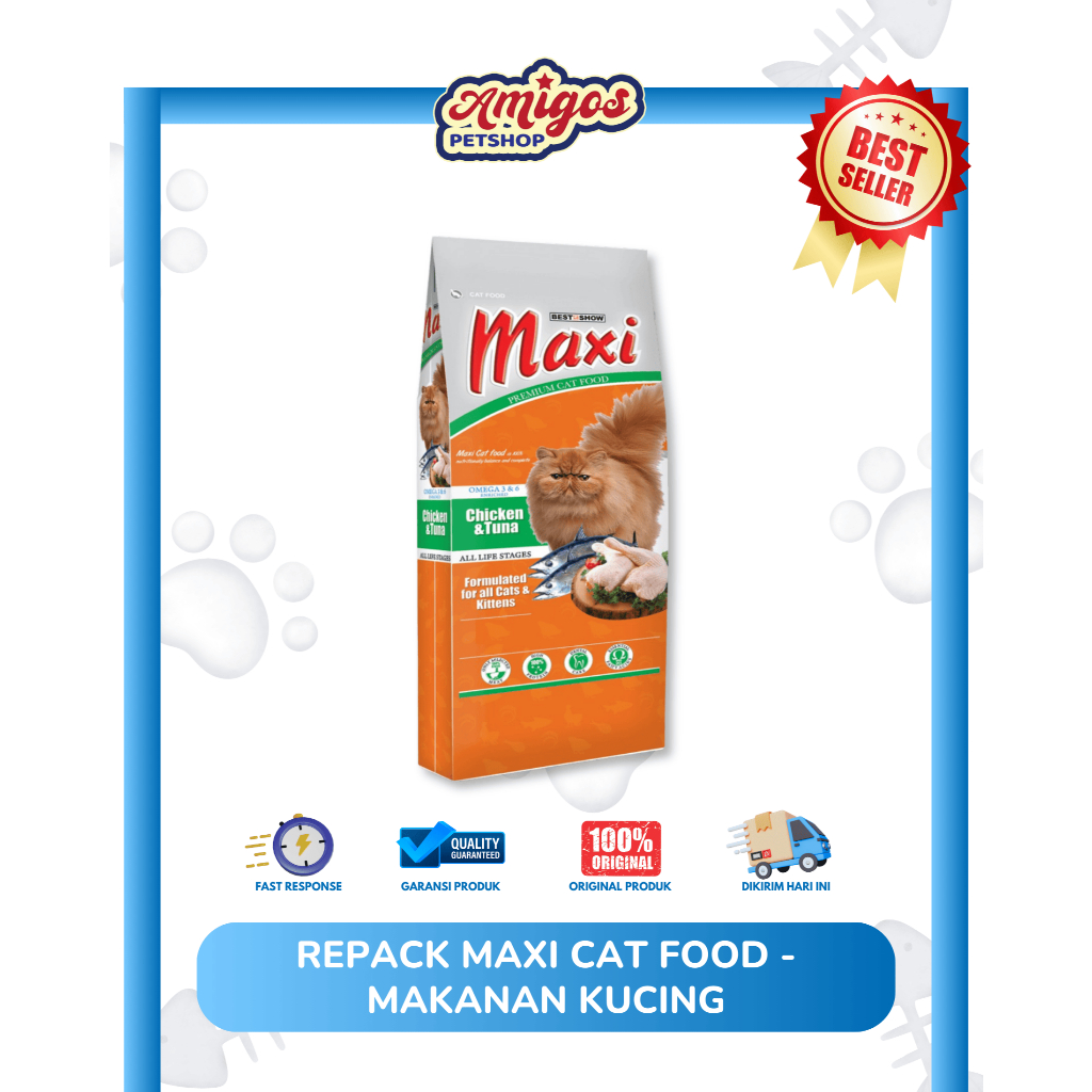 Makanan Kucing Repack Maxi Maxy Cat Food - Amigos Petshop Makassar MURAH