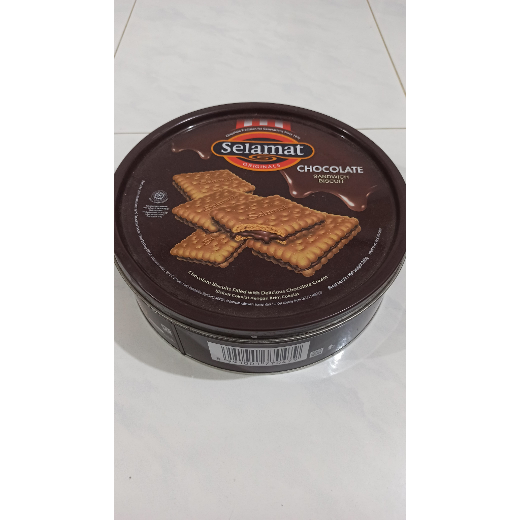 Kaleng Kosong Bekas Biskuit Selamat Bersih 240gr