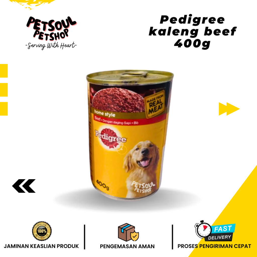 

Pedigree kaleng beef 400gr / makanan daging made real meat
