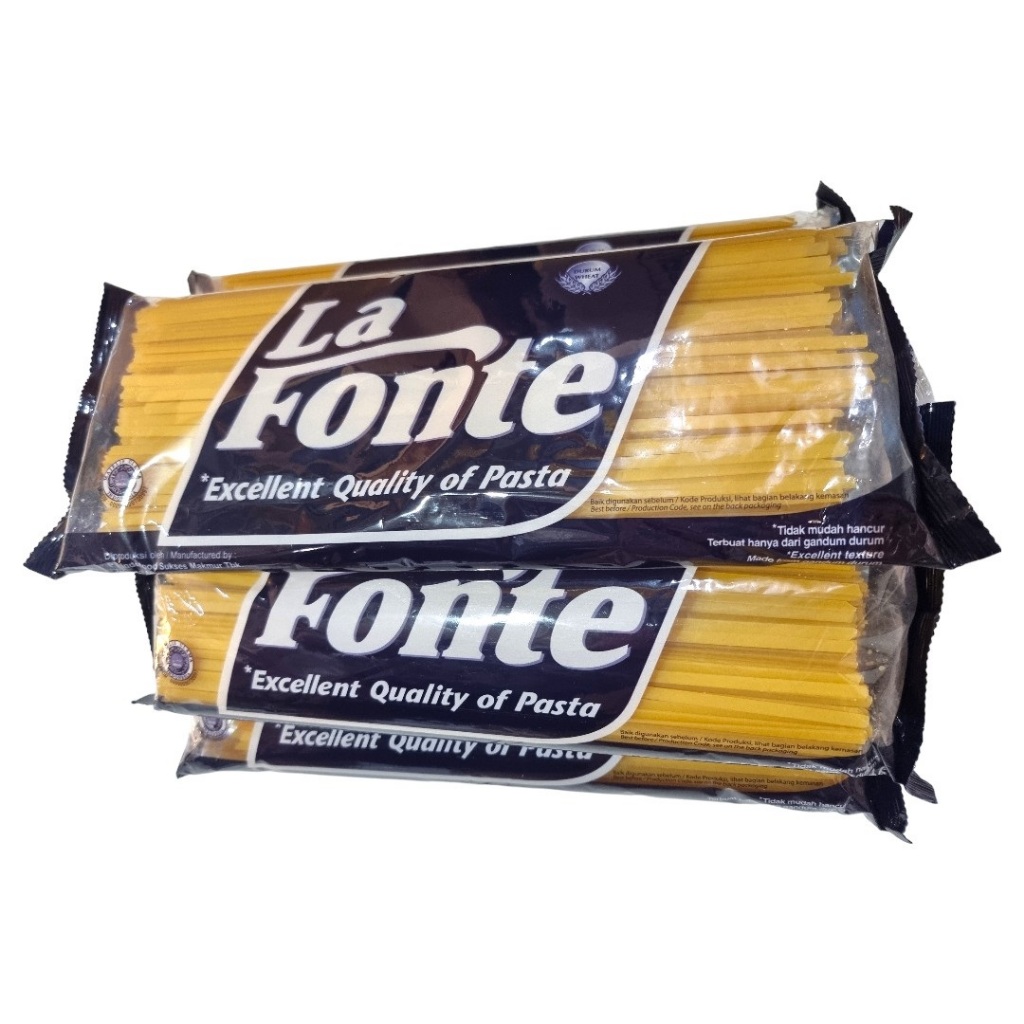 Navi_Lezatoz Spaghetti Spageti Spagheti Fettucine Fusili Macaroni Makaroni La Fonte 500Gram 750Gram