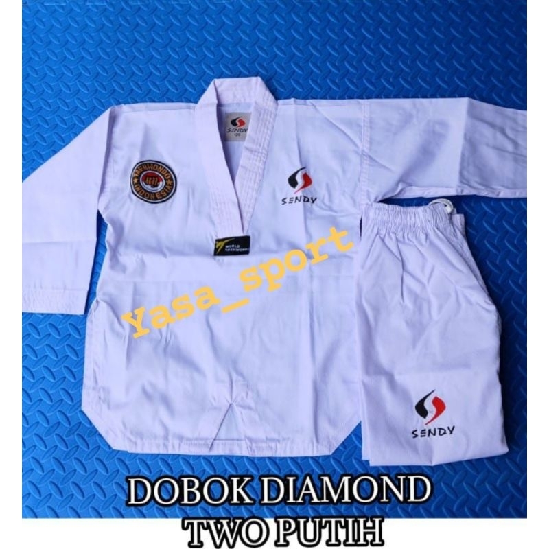 Dobok Sendy Diamond Two // Dobok Diamond Two Putih // Baju Taekwondo Sendy Diamond Two // Dobok Diam