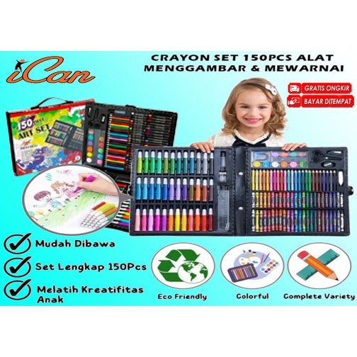 

Set Crayon 150 PC/ Krayon Mewarna Alat Menggambar dan Mewarnai Anak