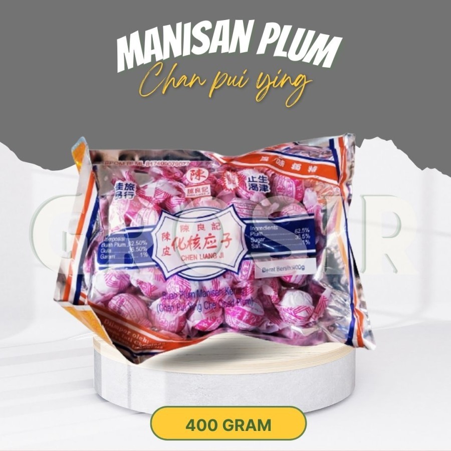 

Manisan Buah Plum Kering Tanpa Biji Chan Pui Ying Che Dried 400 gr