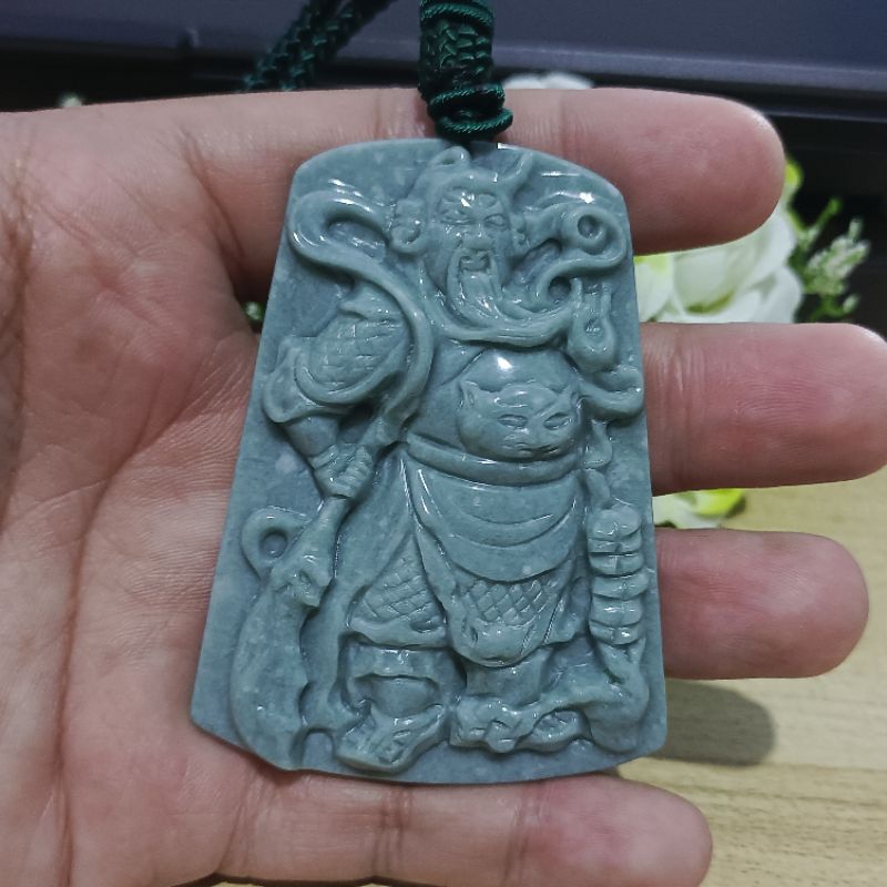 Giok Dewa Kwan Kong Jade Asli Sertifikat Type A