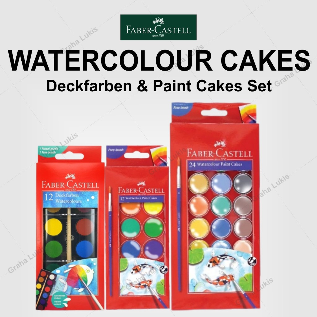 

FABER CASTELL Watercolours Deckfarben / Paint Cakes / Cat Air Faber Castell Set - Free Brush